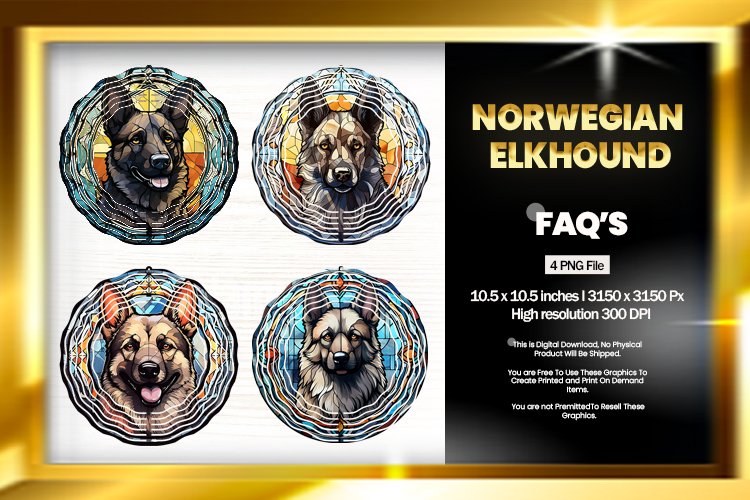 Norwegian Elkhound Wind Spinner Sublimation - 04 Variations example image 1