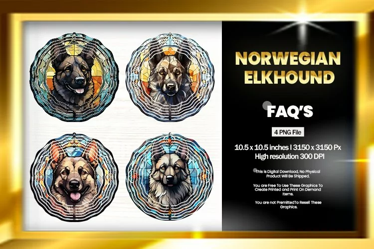 Norwegian Elkhound Wind Spinner Sublimation - 04 Variations