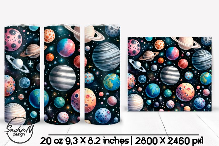 Space tumbler wrap, Cosmic landscape sublimation example image 1