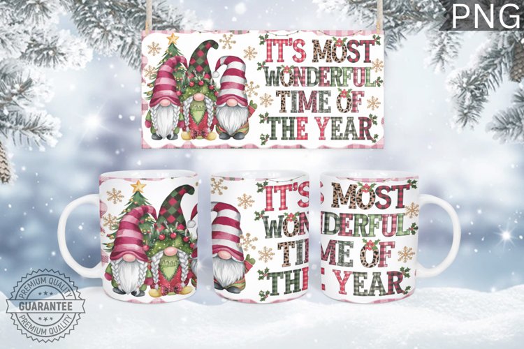 Its Most Wond Mug Wrap Design-Christmas Gnome Sublimation