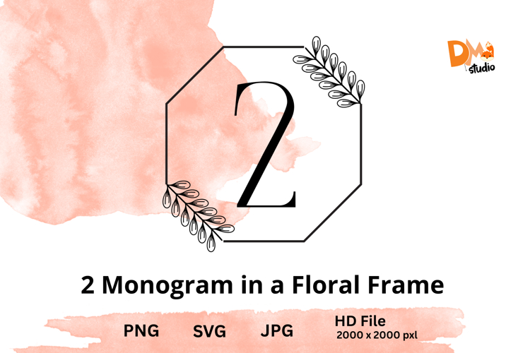 Monogram in a Floral Frame