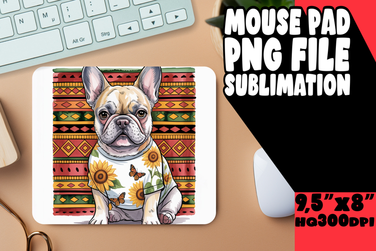 CHEERFUL MOUSE PAD SUBLIMATION PNG, Cute Dog