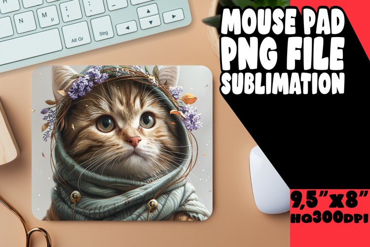 Joyful Cat Humor Sublimation Mousepad PNG