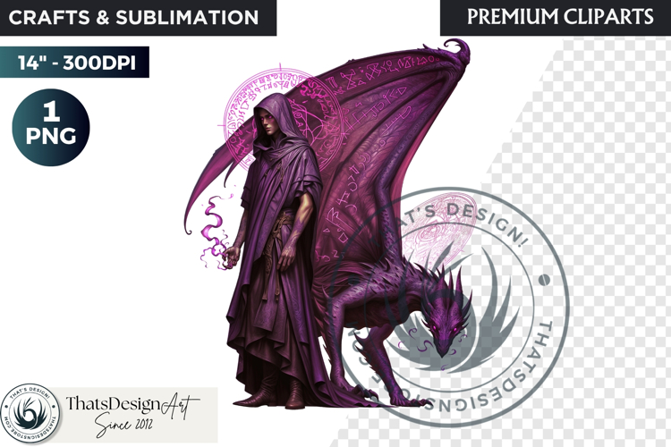 Fantasy Dragon wizard clipart, sorcerer, spellcaster, mage