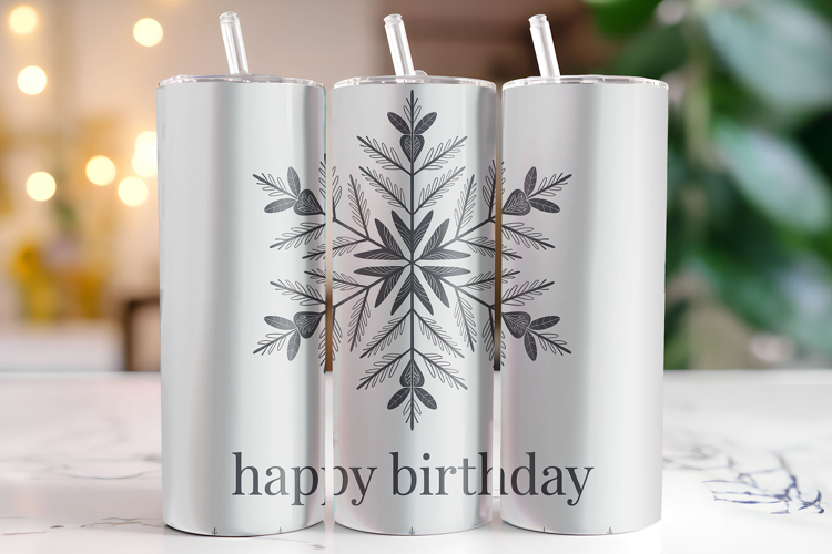 Christmas Happy Birthday Tumbler Wrap | Christmas
