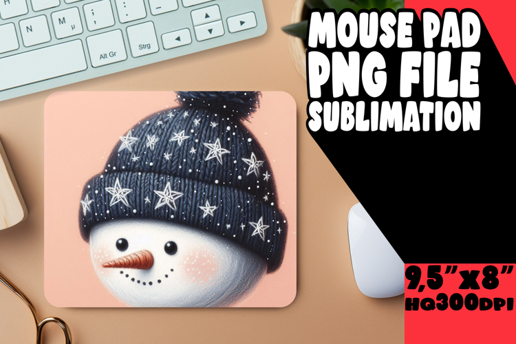 Enchanted Desk Pad PNG Style, Snowman