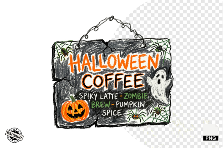 Halloween Coffee Signs PNG