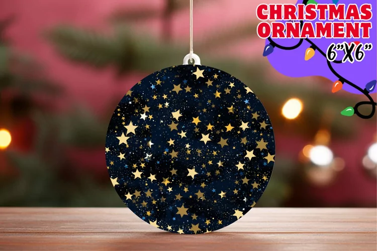 Festive Mug Elegance: Star Sublimation Artwork