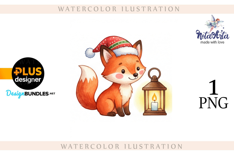 Illustration of a cute Christmas fox