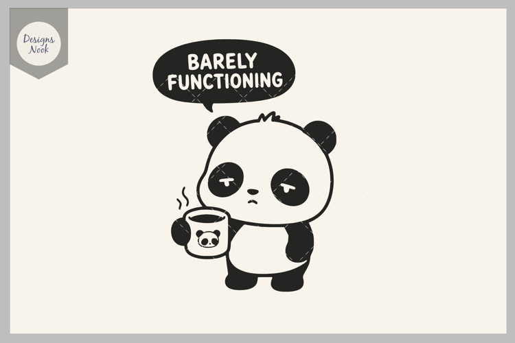 Funny Tired Panda SVG, Exhausted Panda Cut File