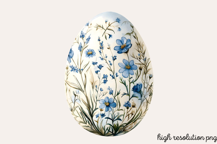 Baby Blue Easter Watercolor Clipart PNG