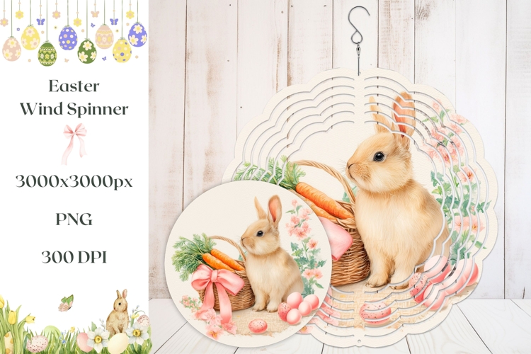 Easter Bunny Wind Spinner Print, Easter Wind Spinner