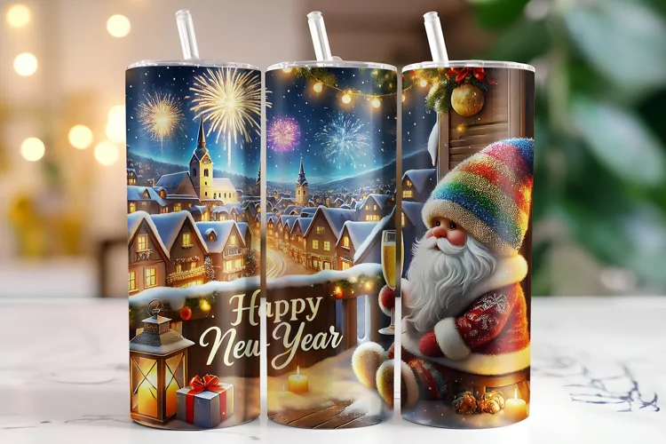 Christmas Happy New Year 2025 Tumbler Wrap | Sublimation