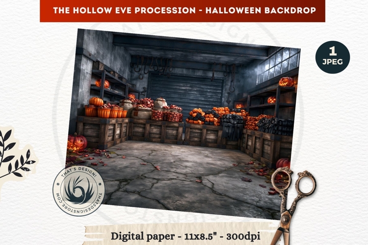 Gothic Halloween background - Hollow Eve Procession Backdrop