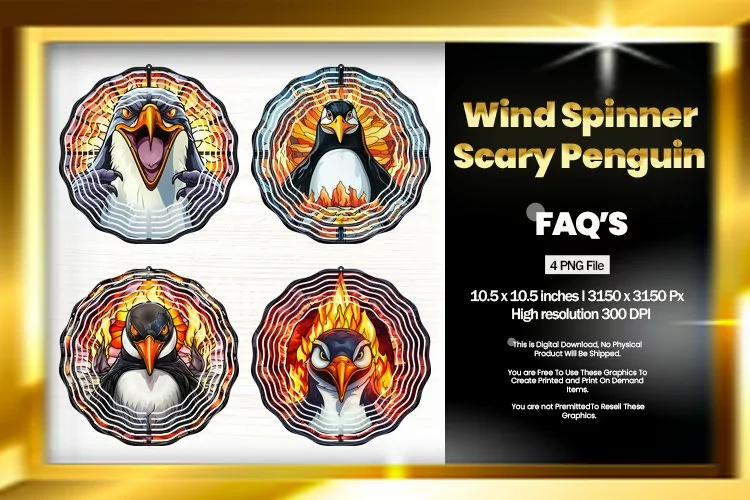 Scary Penguin Wind Spinner Sublimation - 04 Variations