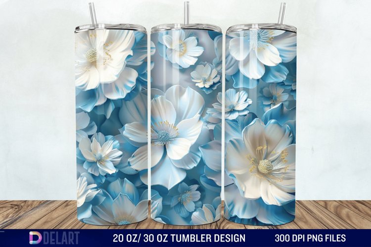 3D Painted Flower Tumbler Wrap example image 1