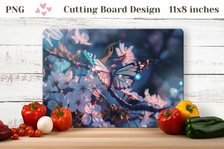 3D Butterfly Cutting Board, Nature Cutting Board Template example image 1