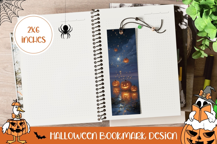 Halloween Pumpkins Bookmark, Spooky Night Bookmark Design