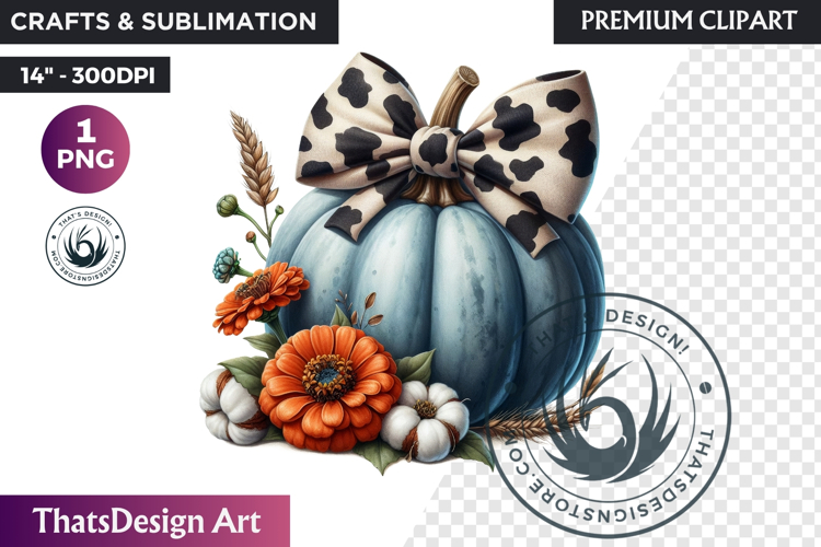 Western Pumpkin Autumn PNG,Cowgirl Coquette bow fall clipart
