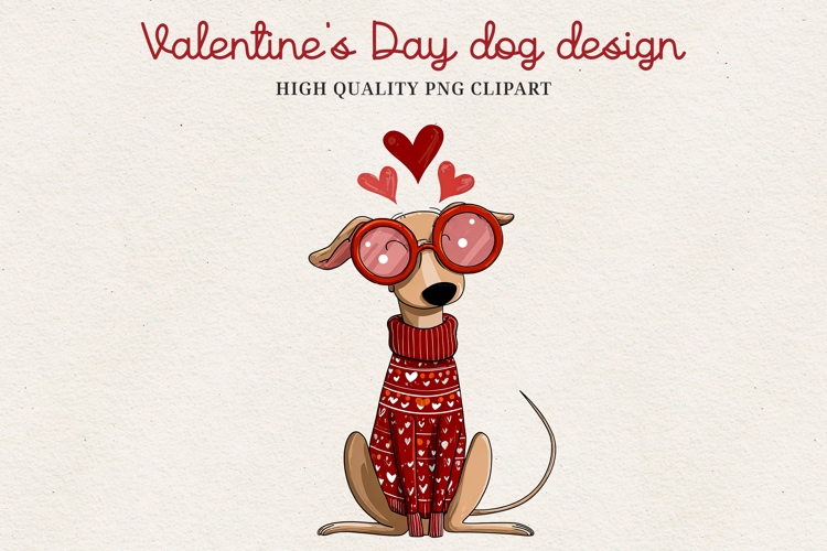 Valentine’s Day Cute Dog Clipart | Love Puppy PNG