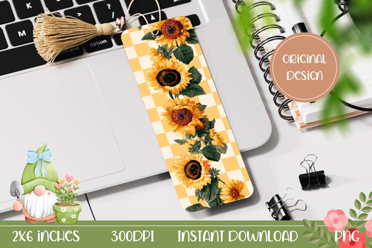 Printable Bookmark Design, Sunflowers Bookmark Printable