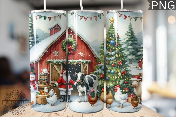 Farm Animals Tumbler Wrap - Christmas Tumbler Design