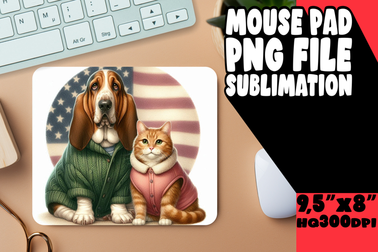 JOYFUL DESK MAT CREATIVE PNG, Dog and cat