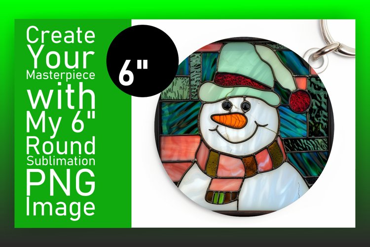 Snowman Round Design 3D Christmas Keychan PNG