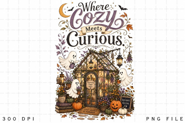 Where Cozy Meets Curious PNG Sublimation Design - Cute Ghost