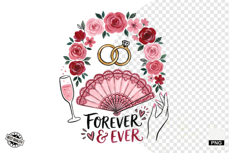 Summer Wedding Love Clipart example image 1