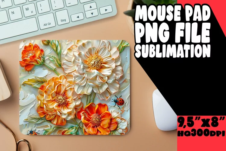 Colorful Floral 3D Mouse Pad