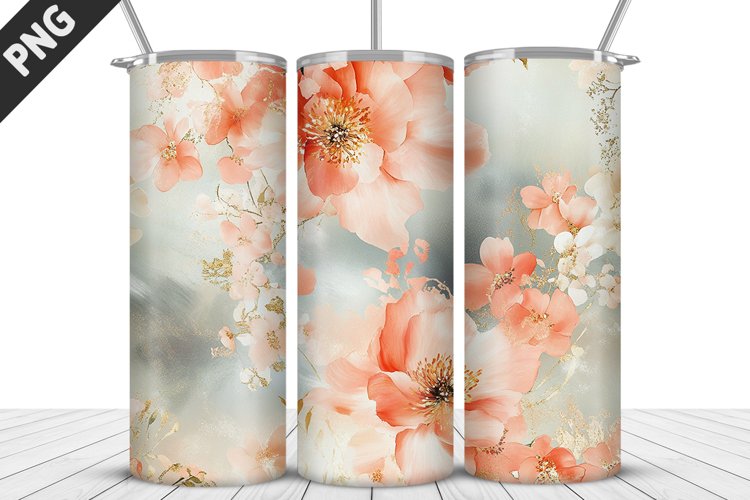 Flowers Tumbler Wrap | Sublimation Design | Tumbler PNG