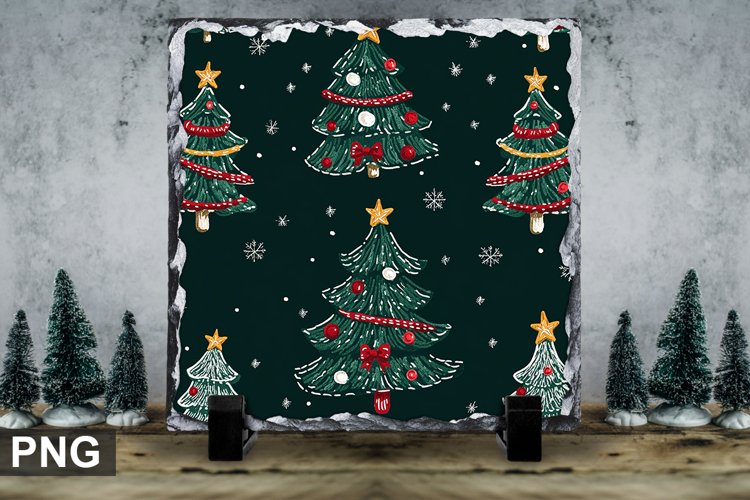Christmas Tree Square Sublimation Slate Design