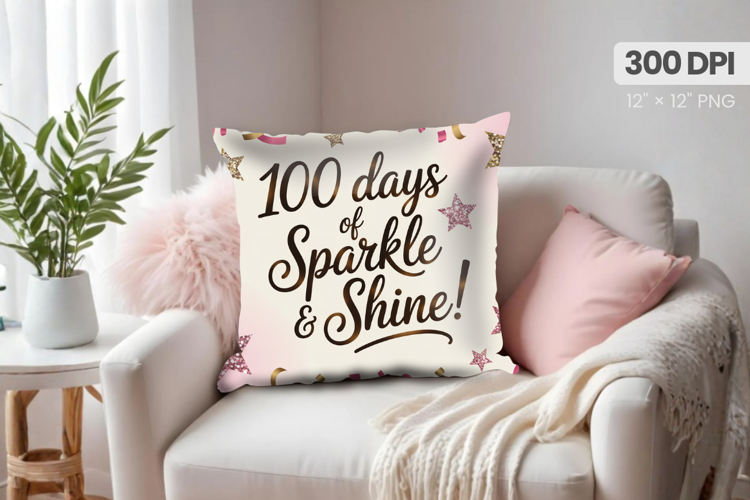 100 days of school Pillow Design, Teacher PNG Sublimation