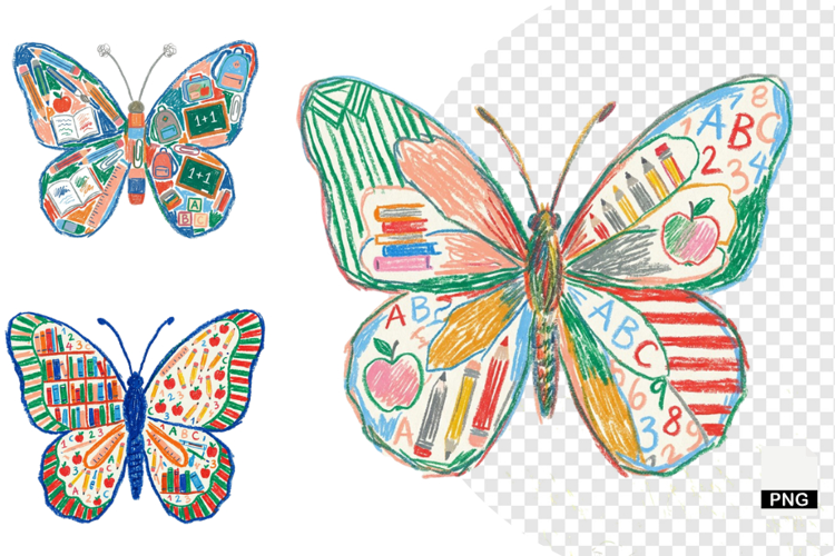 Back To School Butterfly Clipart