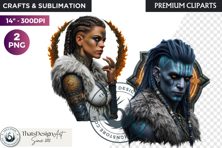 Viking Mythology Giants Clipart, Norse Jotuns gods