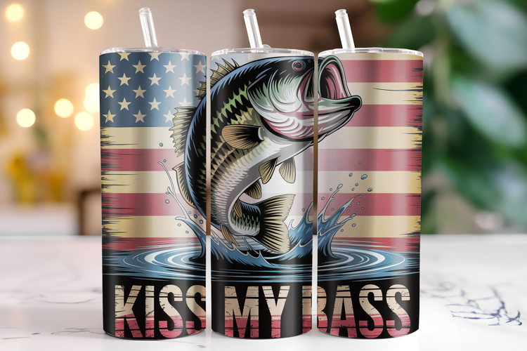 Kiss my Bass Tumbler Wrap | Sublimation | Tumblers