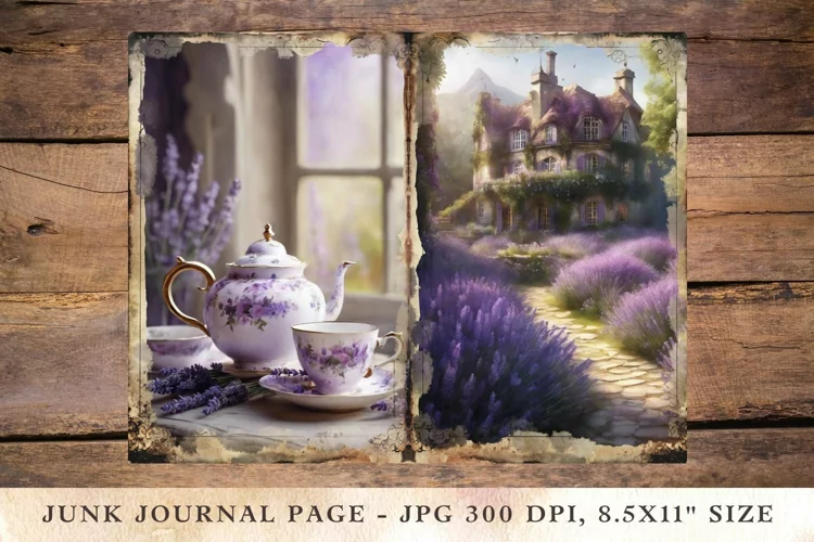 Printable Junk Journal Pages Lavender 14