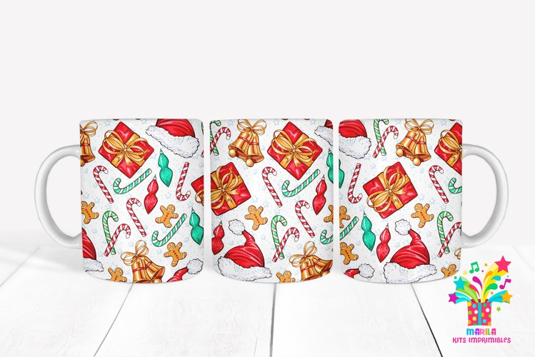 Christmas Mug Sublimation Design #29 / 11oz & 15oz mug wrap example image 1