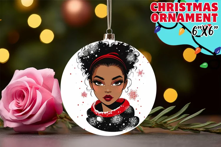 Cozy Circle Car Coaster Sublimation, Xmas Girl