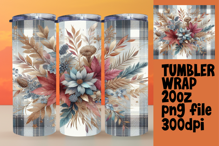 RADIANT PNG Tumbler Design 20oz , Autumn Flower