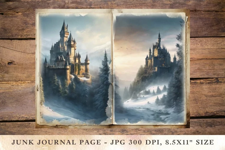 Printable Junk Journal Pages castle 3
