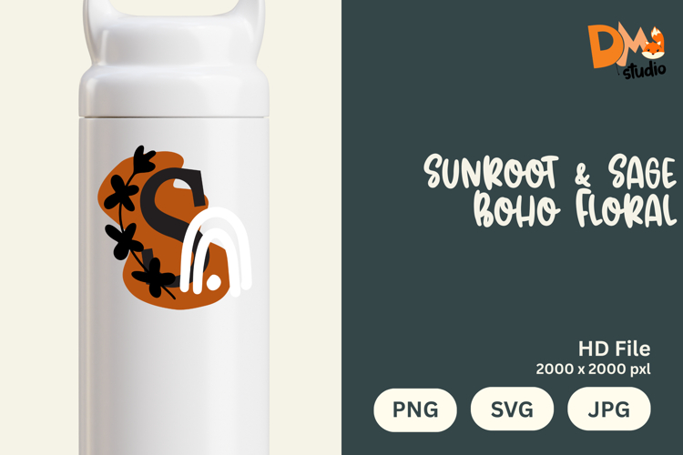 Sunroot & Sage Boho Floral Monogram