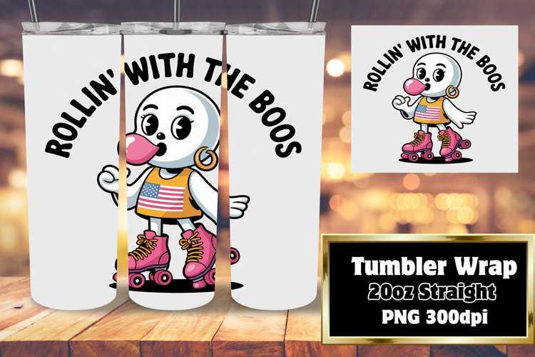 20oz Tumbler Wrap for DIY , Funny Ghost