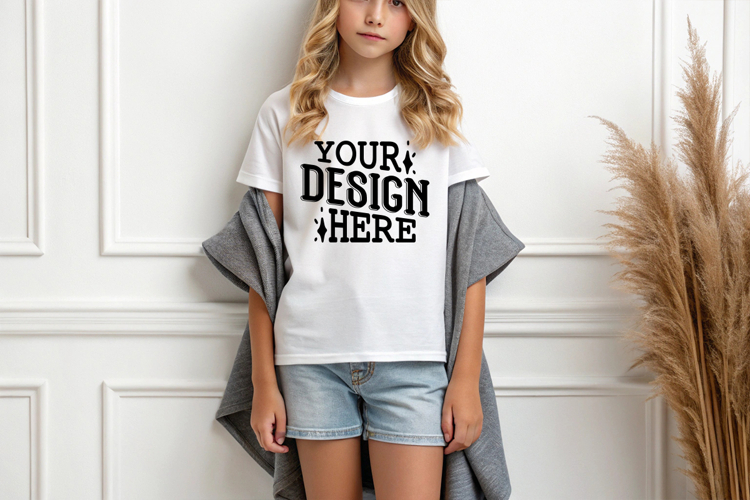 Girl T-shirt Mockups, Baby Mock Up, Styled Stock Mockup