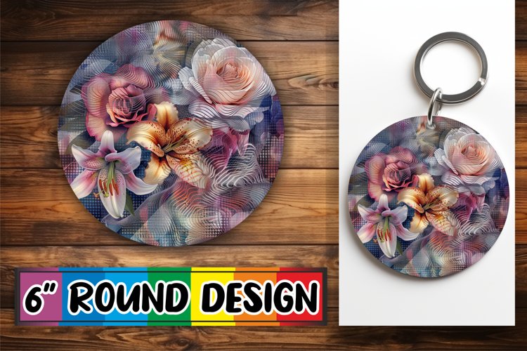 Botanical Petal Round Ornament Sublimation example image 1
