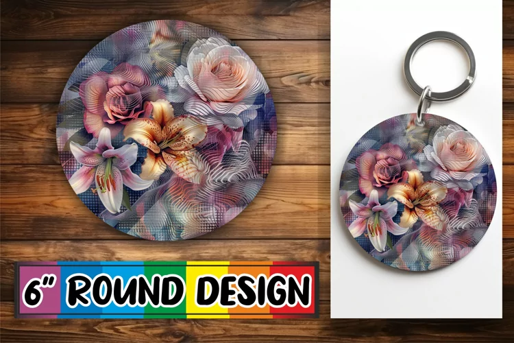 Botanical Petal Round Ornament Sublimation