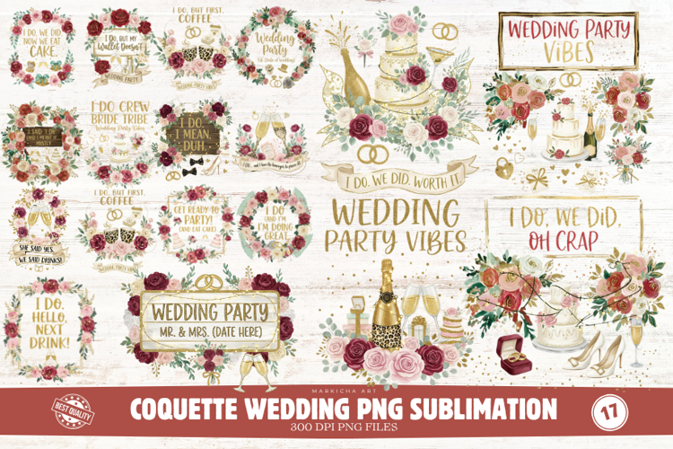 Coquette Wedding PNG Sublimation