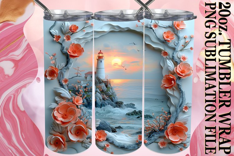 3D Nature's Canvas Tumbler Wrap 20oz example image 1