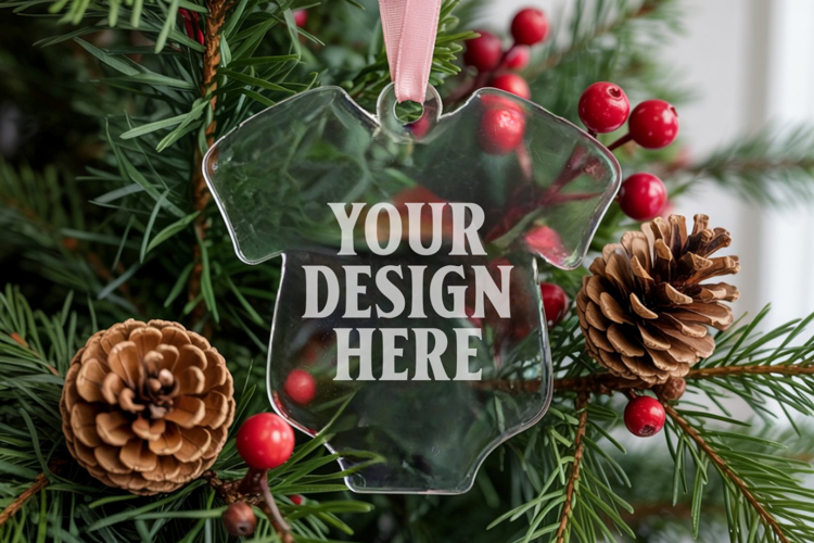 Acrylic Christmas Ornament Mockup , christmas ornament mocku